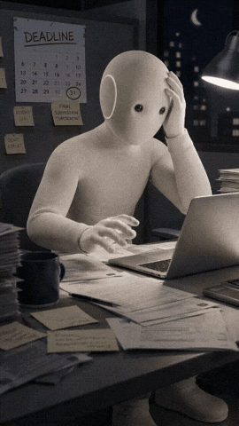 NEO working late against a deadline